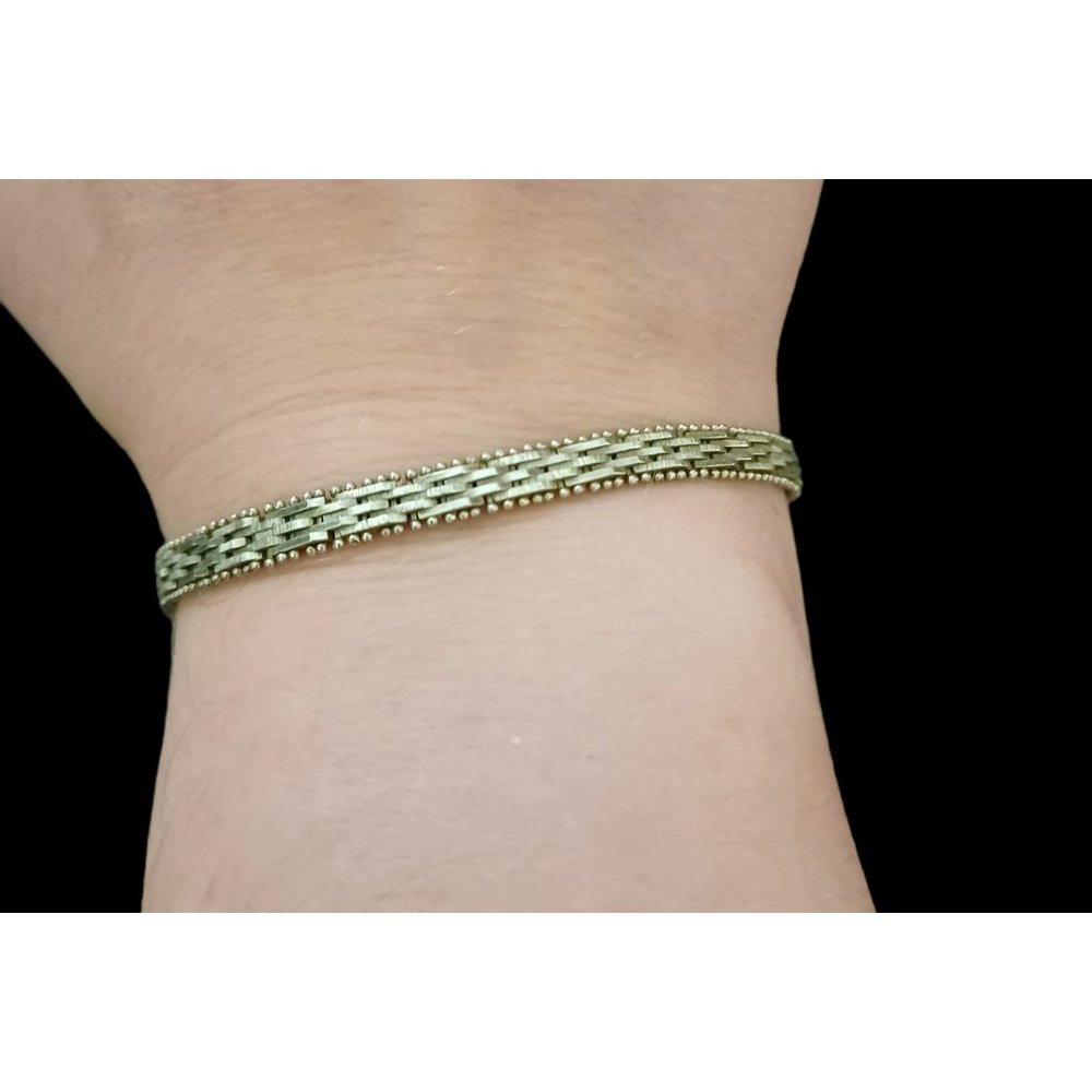 Vintage Estate 925 Sterling Silver Herringbone 5.2mm Wide 7.25" Bracelet